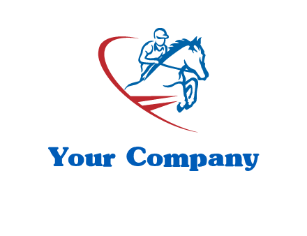 horse rider sports logo