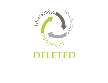 rotating pixelated arrows logo