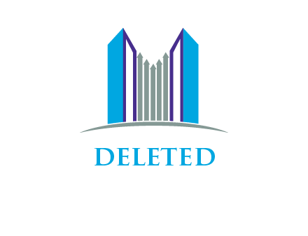 building with arrows logo