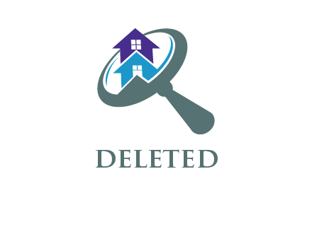 house in magnifying glass logo