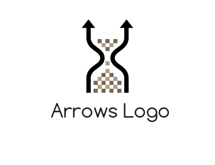 arrows and sand timer logo
