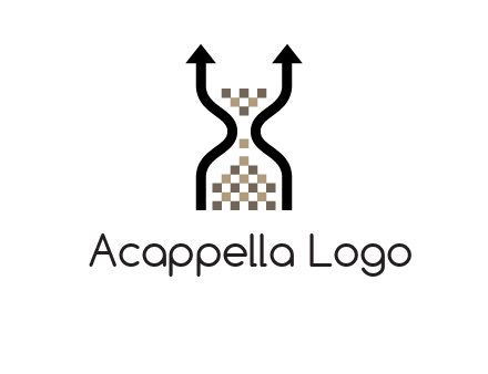 arrows and sand timer logo