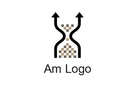 arrows and sand timer logo