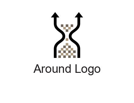 arrows and sand timer logo
