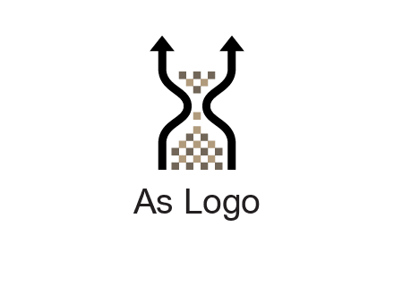 arrows and sand timer logo