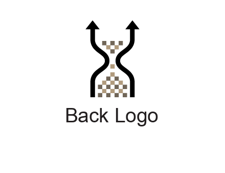 arrows and sand timer logo