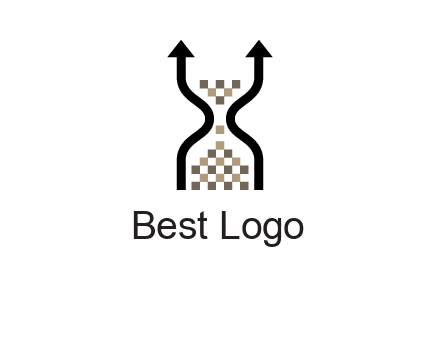 arrows and sand timer logo