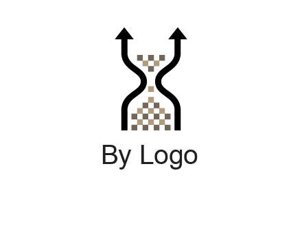 arrows and sand timer logo