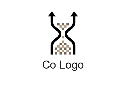 arrows and sand timer logo