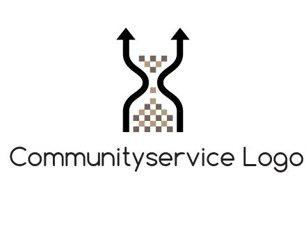 arrows and sand timer logo