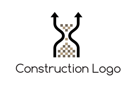 arrows and sand timer logo
