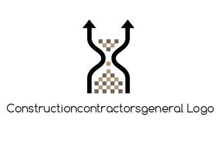arrows and sand timer logo