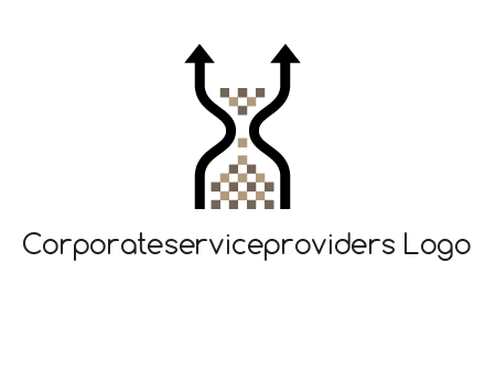 arrows and sand timer logo