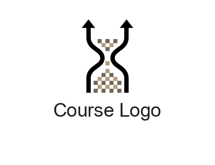arrows and sand timer logo