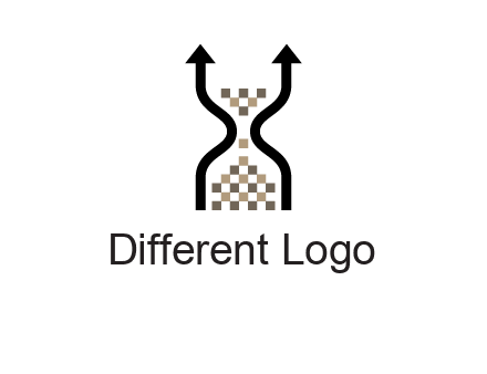arrows and sand timer logo
