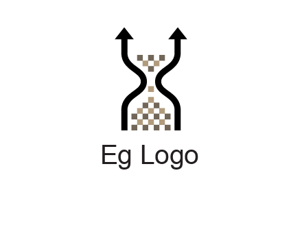 arrows and sand timer logo