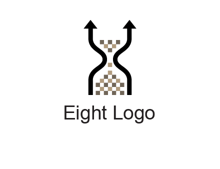 arrows and sand timer logo