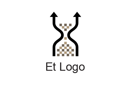 arrows and sand timer logo