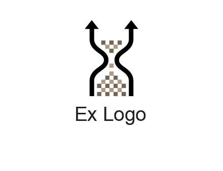 arrows and sand timer logo
