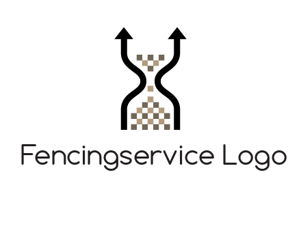 arrows and sand timer logo