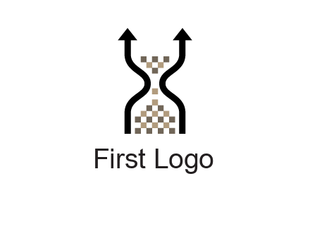arrows and sand timer logo