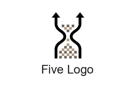 arrows and sand timer logo