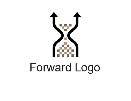 arrows and sand timer logo