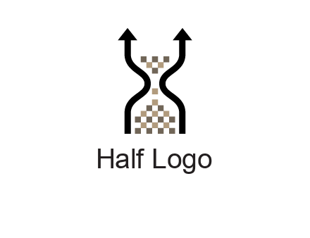 arrows and sand timer logo