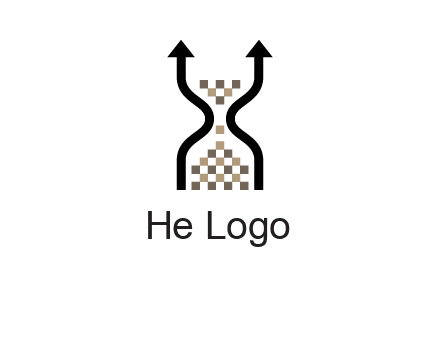 arrows and sand timer logo
