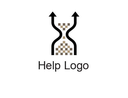 arrows and sand timer logo