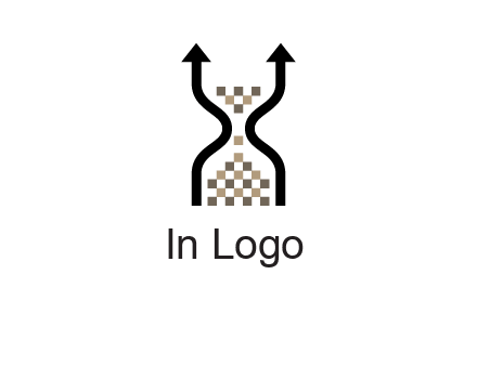 arrows and sand timer logo