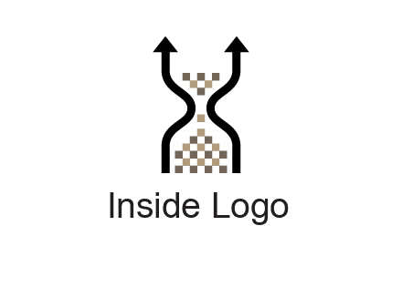 arrows and sand timer logo