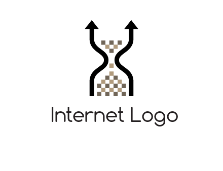 arrows and sand timer logo