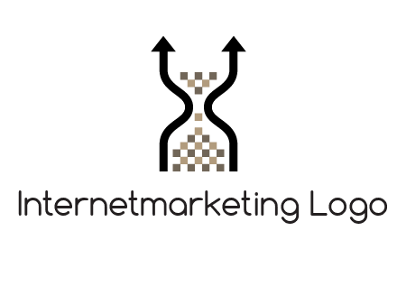arrows and sand timer logo