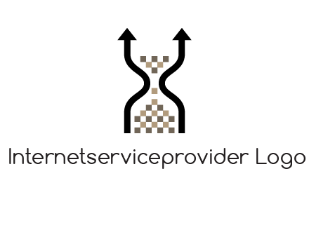 arrows and sand timer logo