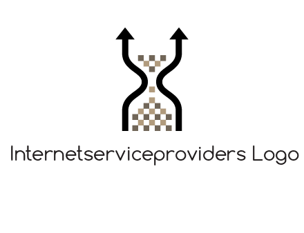 arrows and sand timer logo