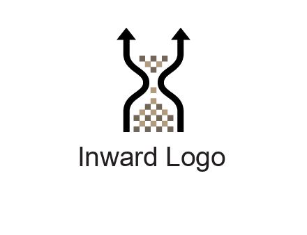 arrows and sand timer logo