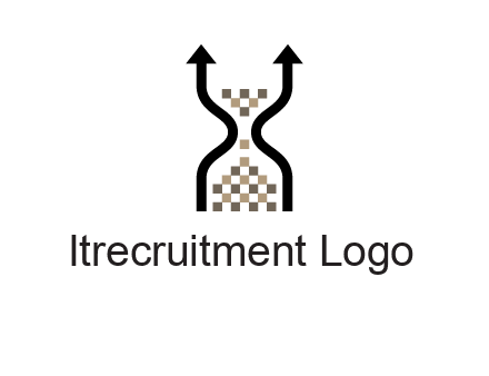 arrows and sand timer logo