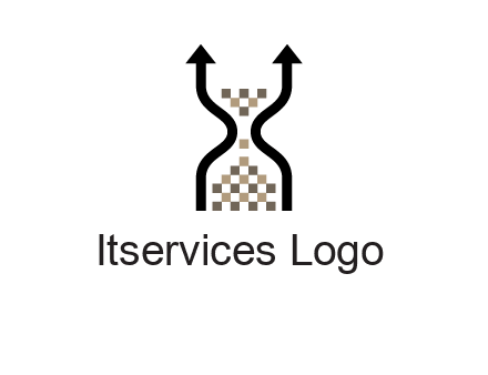 arrows and sand timer logo