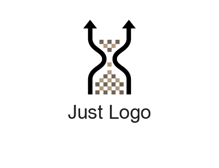arrows and sand timer logo