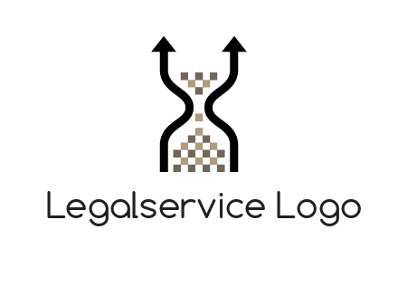 arrows and sand timer logo