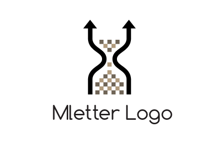 arrows and sand timer logo