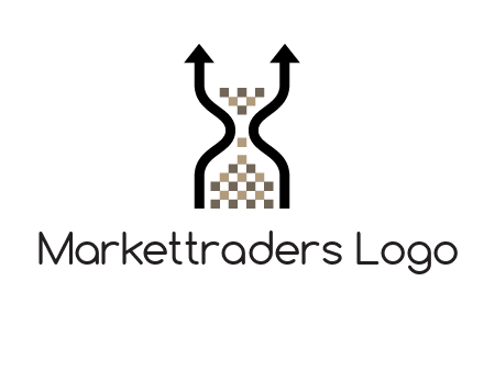 arrows and sand timer logo