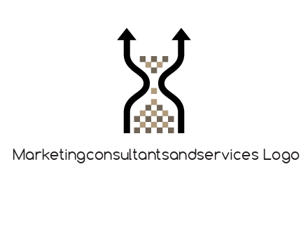 arrows and sand timer logo