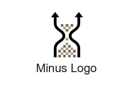 arrows and sand timer logo