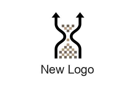 arrows and sand timer logo