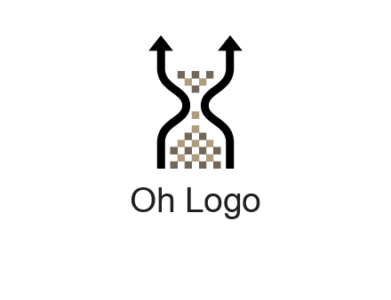 arrows and sand timer logo