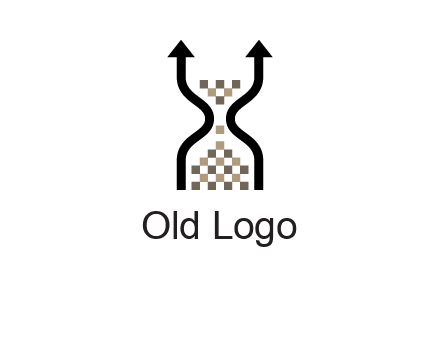 arrows and sand timer logo