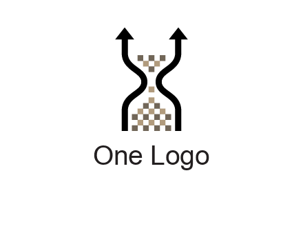 arrows and sand timer logo
