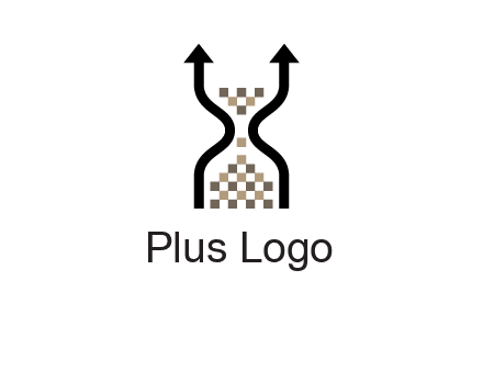 arrows and sand timer logo